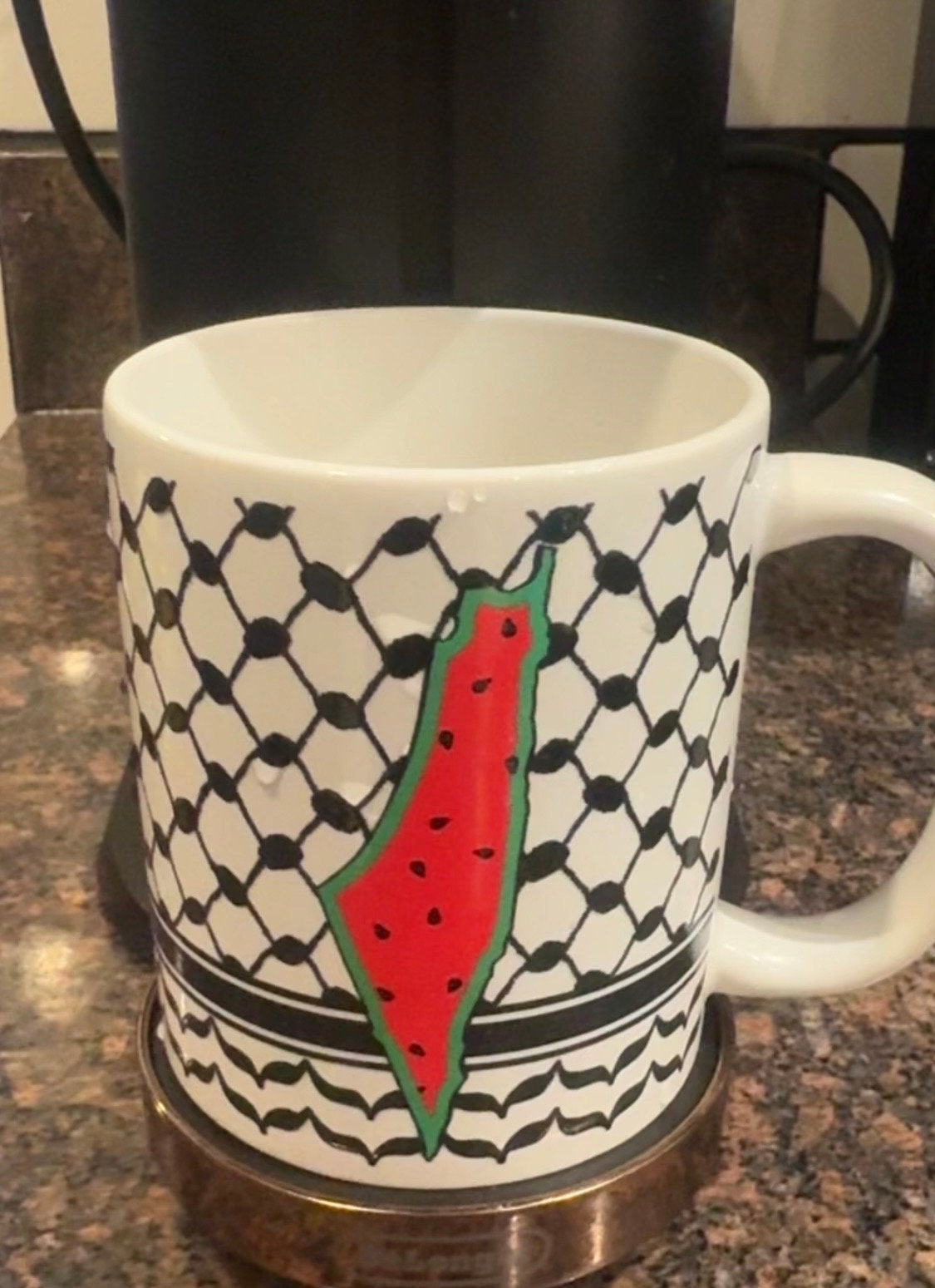Palestinian Kuffeyah watermelon mug