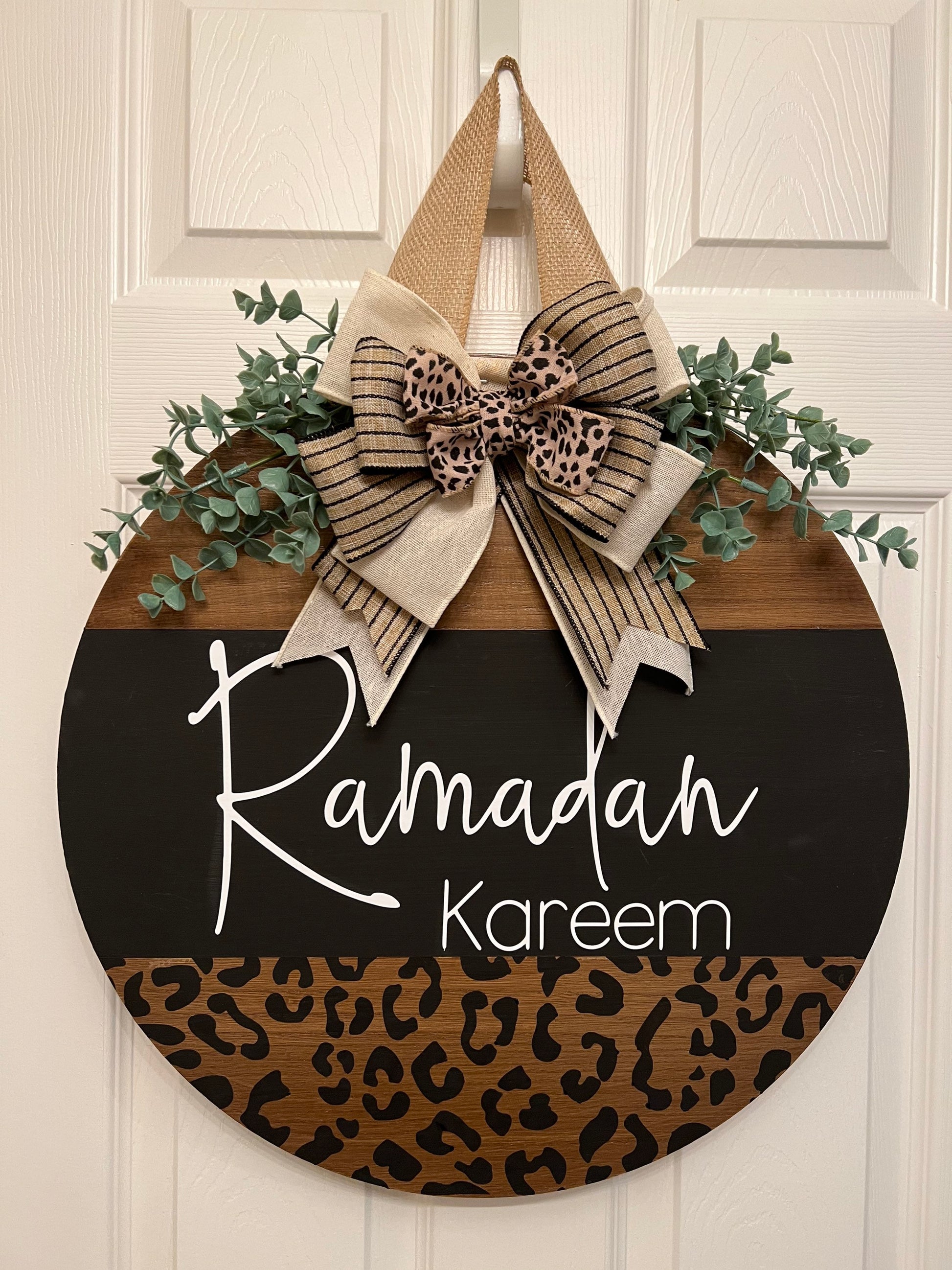 Ramadan Kareem leopard painted “Hanan" Wreath