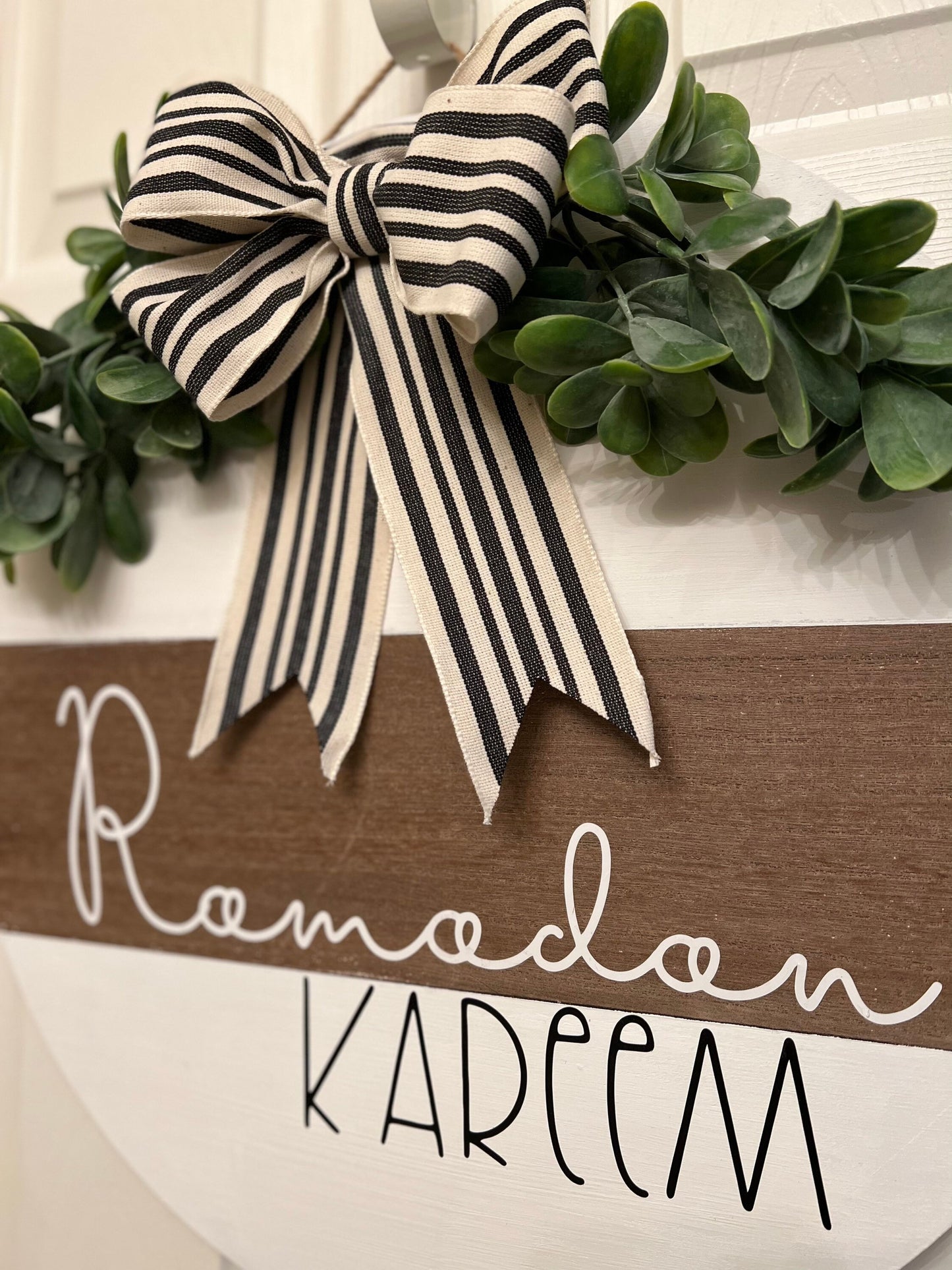 Ramadan Kareem/EID Mubarak white Large Wreath,Ramadan decor, Ramadan gift, Ramadan Eid Decoration