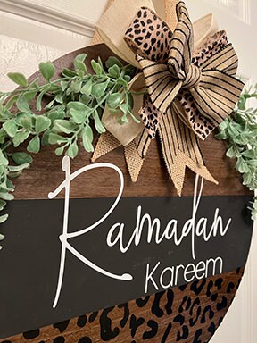 Ramadan Kareem leopard painted “Hanan" Wreath