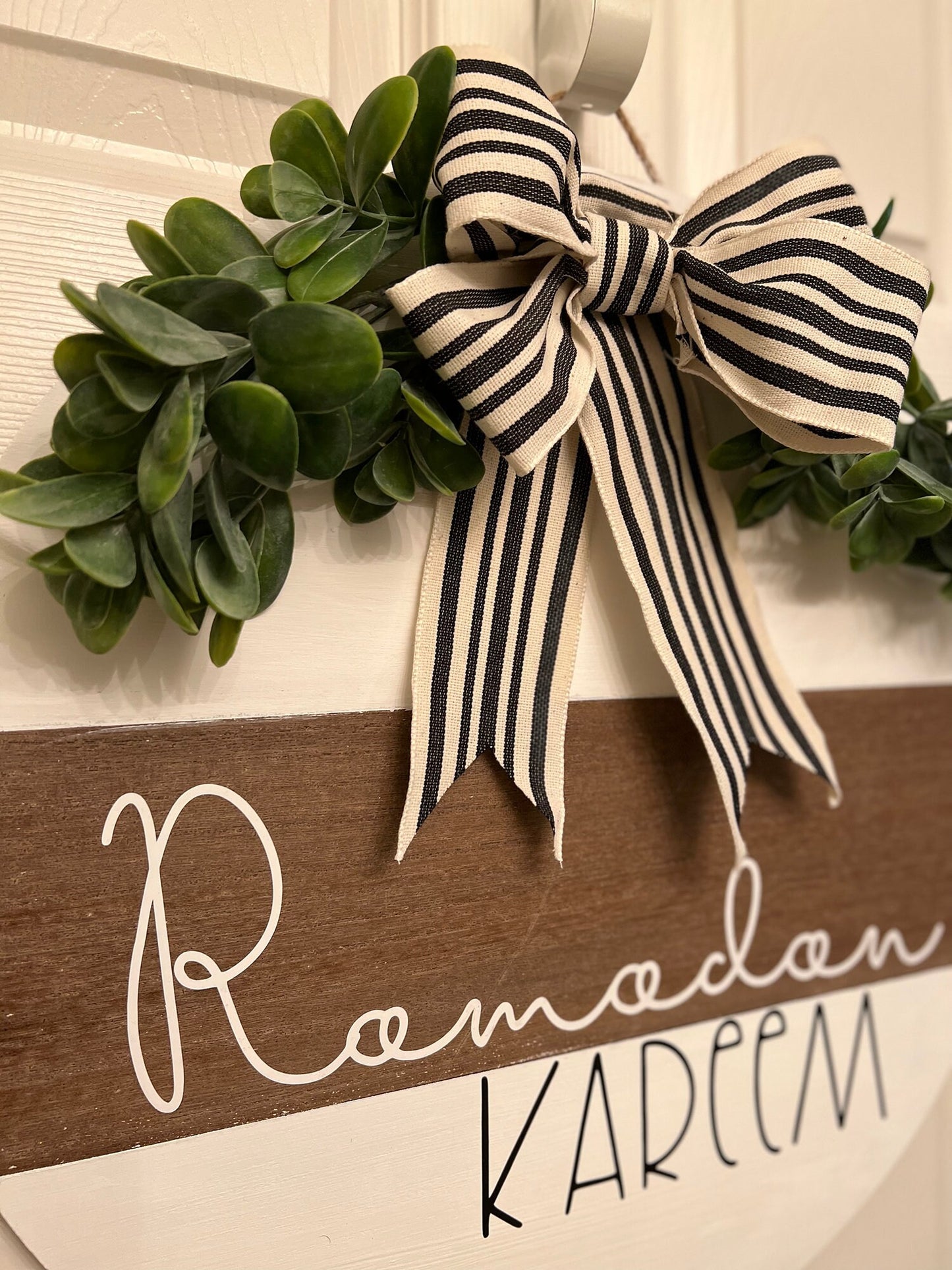 Ramadan Kareem/EID Mubarak white Large Wreath,Ramadan decor, Ramadan gift, Ramadan Eid Decoration