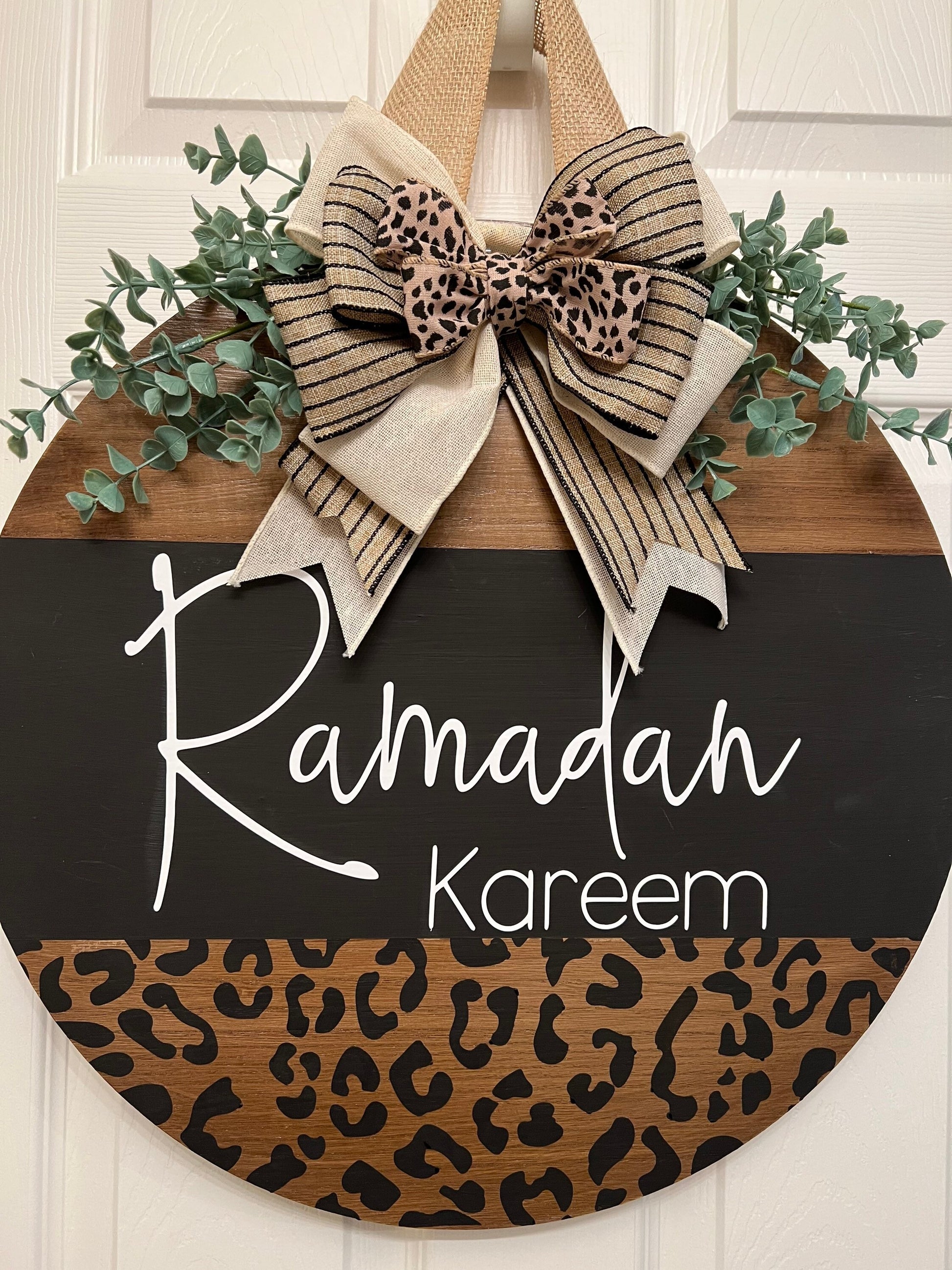 Ramadan Kareem leopard painted “Hanan" Wreath