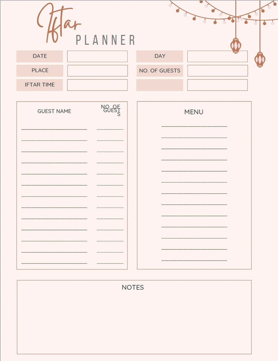 Ramadan Planner- Digital download