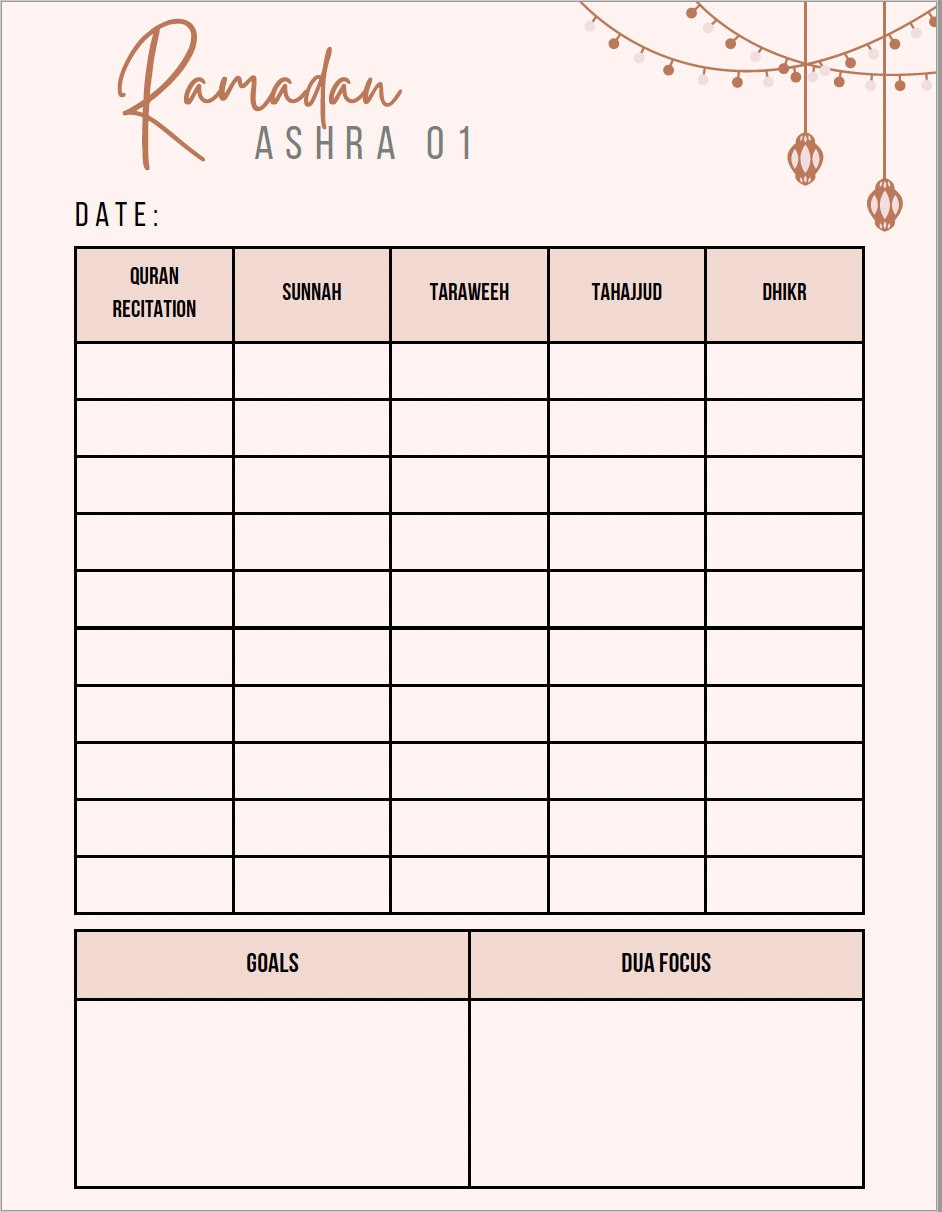 Ramadan Planner- Digital download