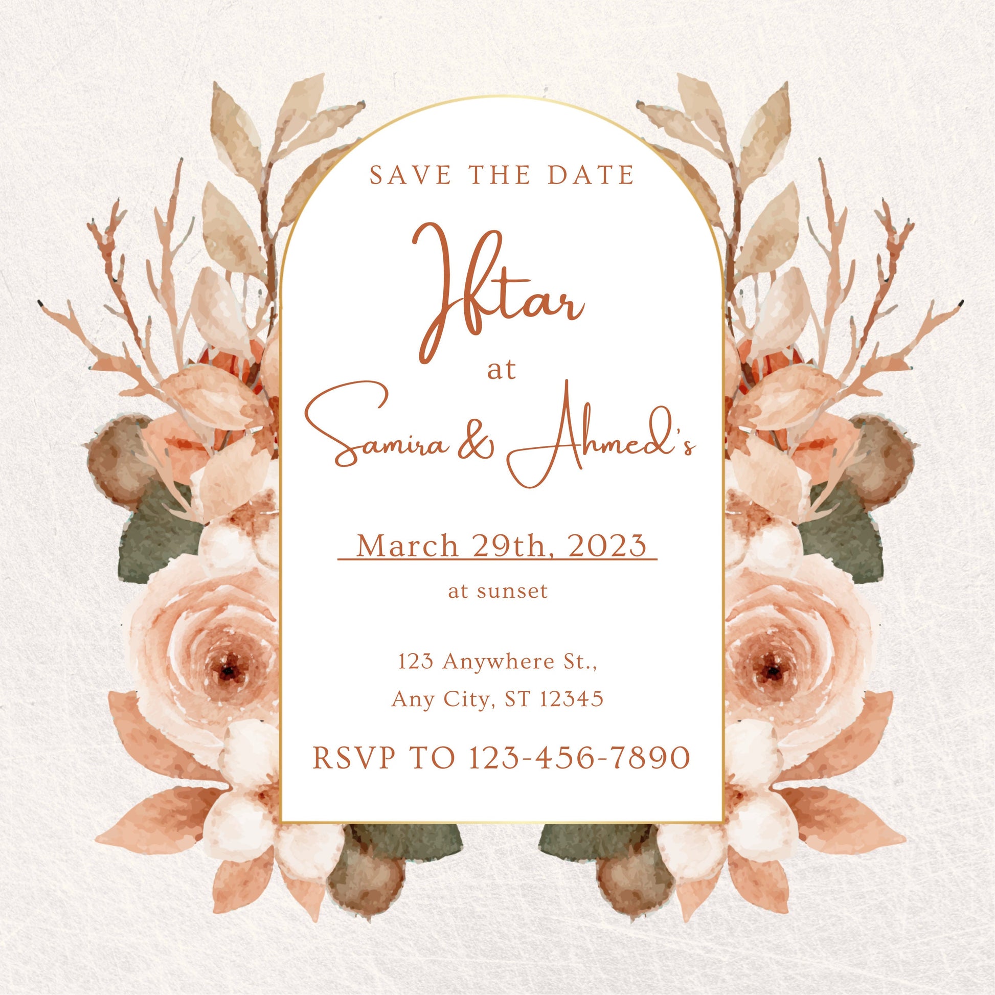 Floral arch Ramadan Iftar Invitation Digital template, Ramadan instant download, editable Canva template, Ramadan iftar, Ramadan invite