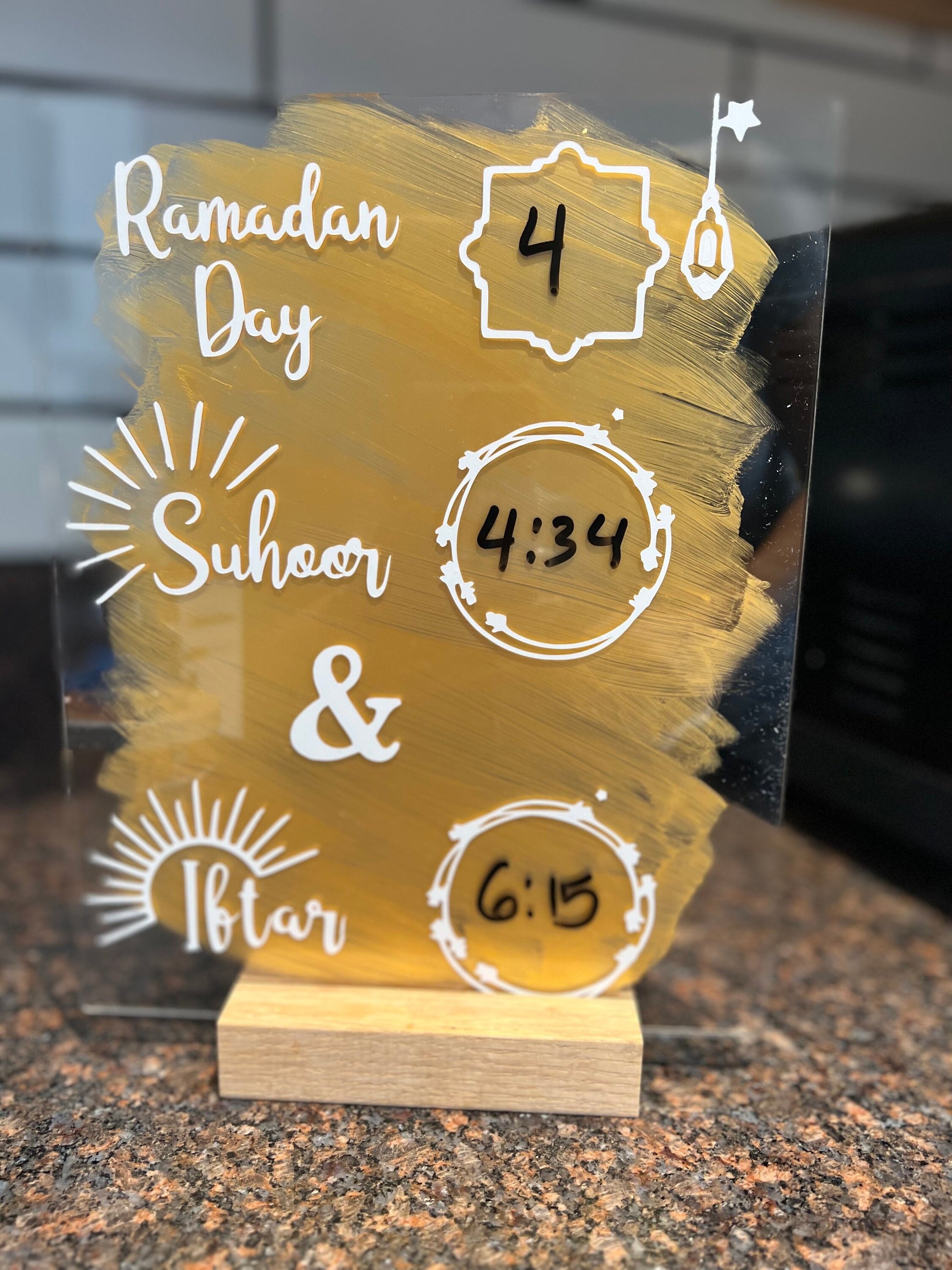 Acrylic Ramadan Time Tracker, Ramadan Calendar suhoor and iftar time