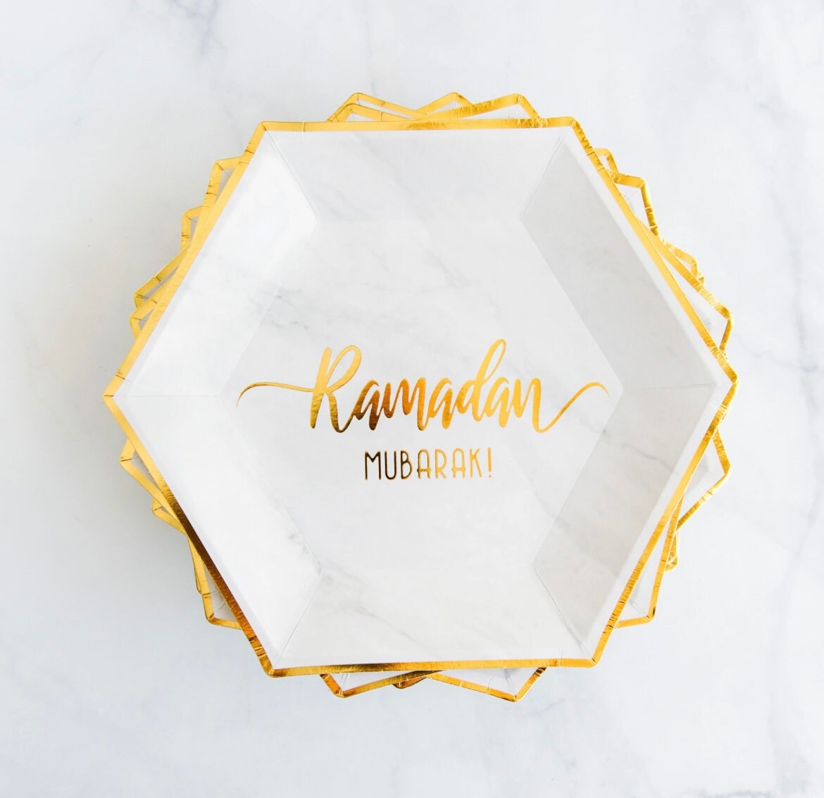 Ramadan Mubarak paper plates set of 12