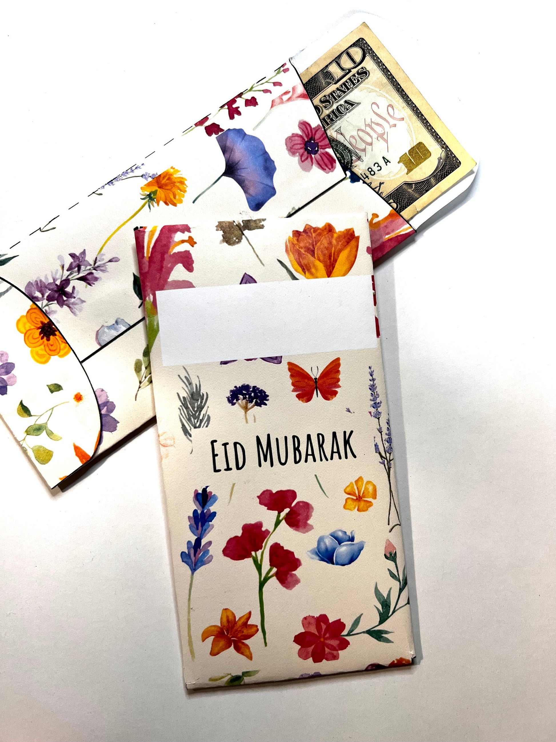 Printable EID money envelope-spring floral. Eideya, Eid money envelope, Eidi, Eid gift, printable eid envelope