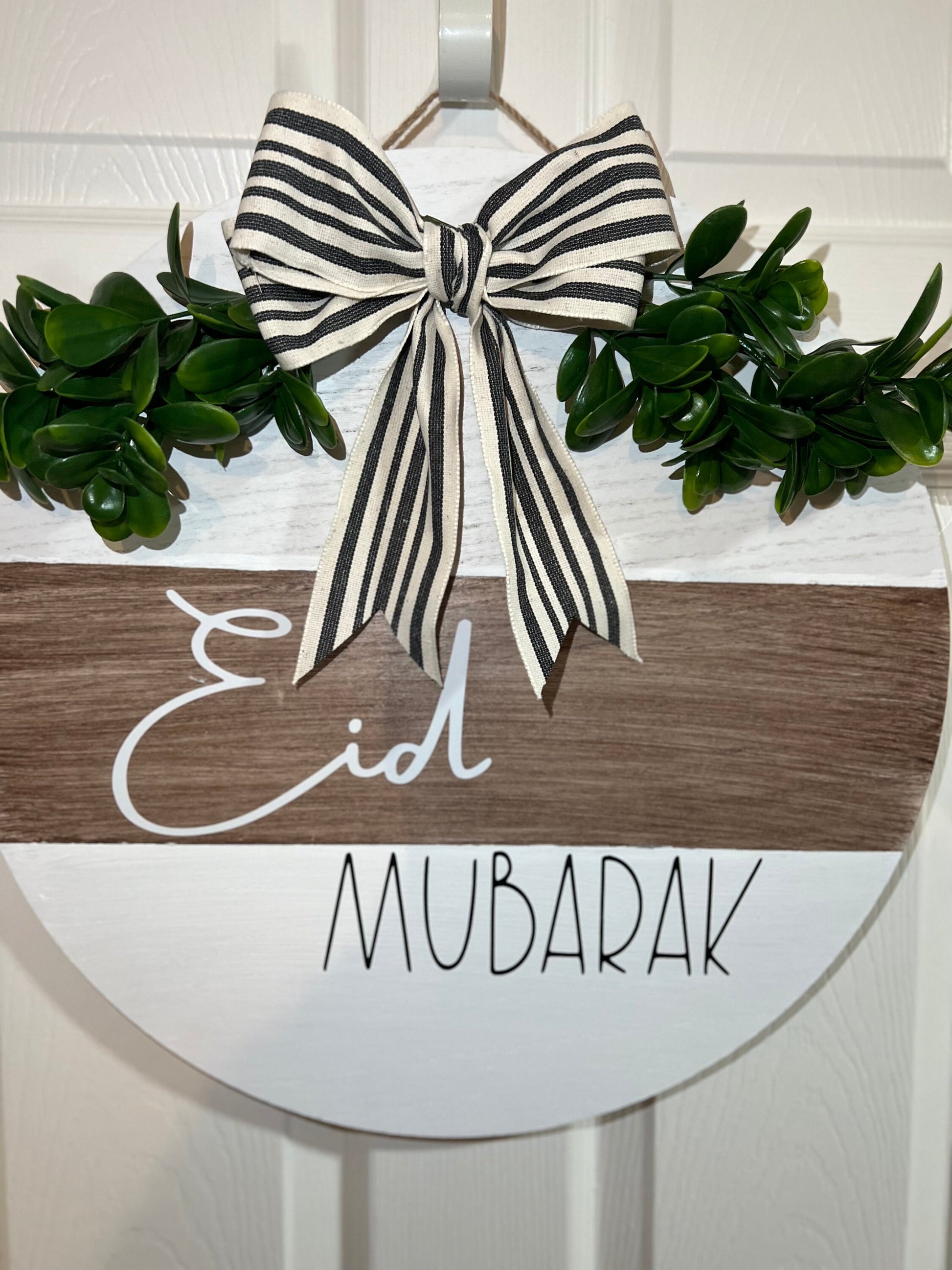 Ramadan Kareem/EID Mubarak white Large Wreath,Ramadan decor, Ramadan gift, Ramadan Eid Decoration