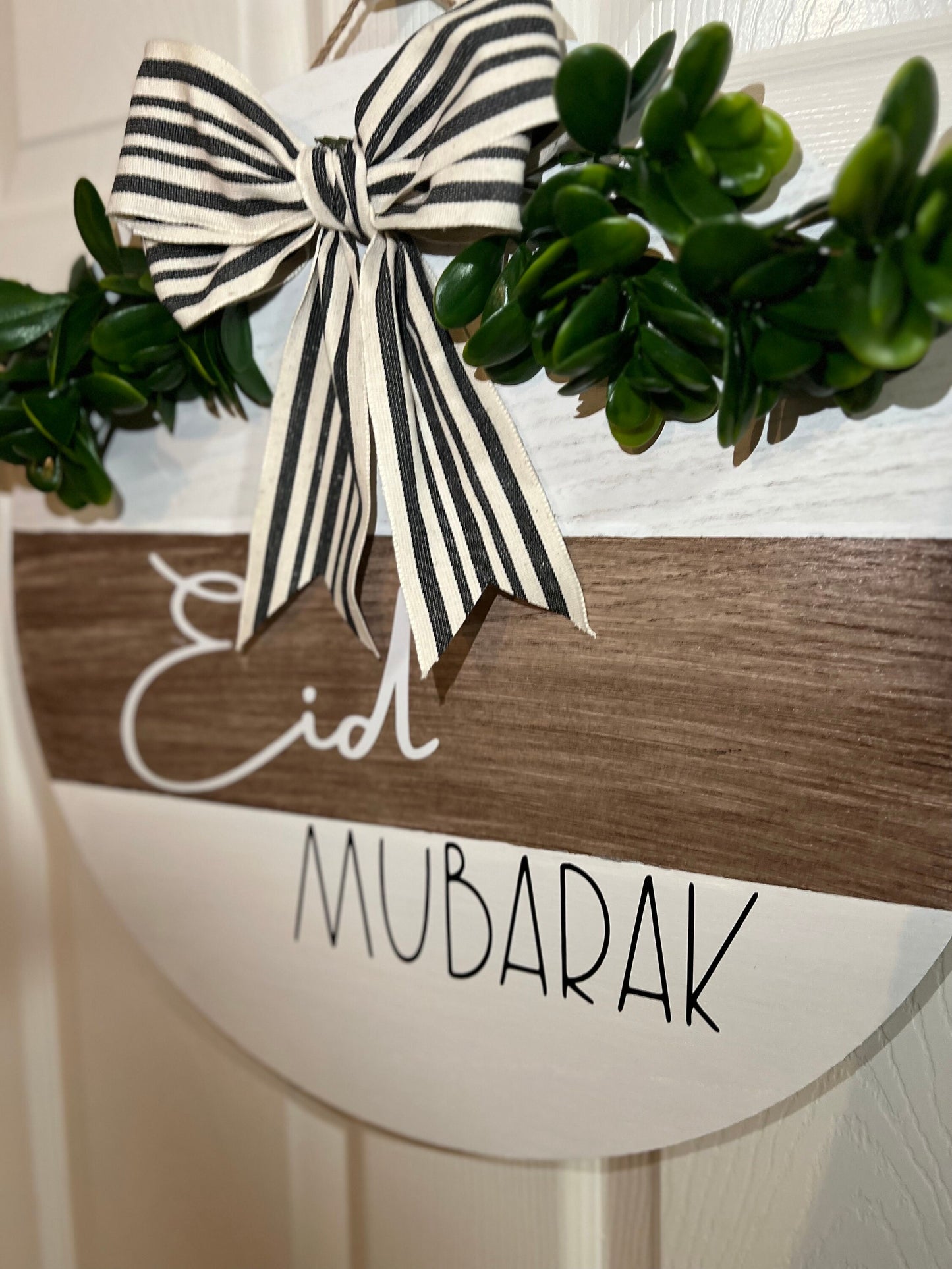 Ramadan Kareem/EID Mubarak white Large Wreath,Ramadan decor, Ramadan gift, Ramadan Eid Decoration