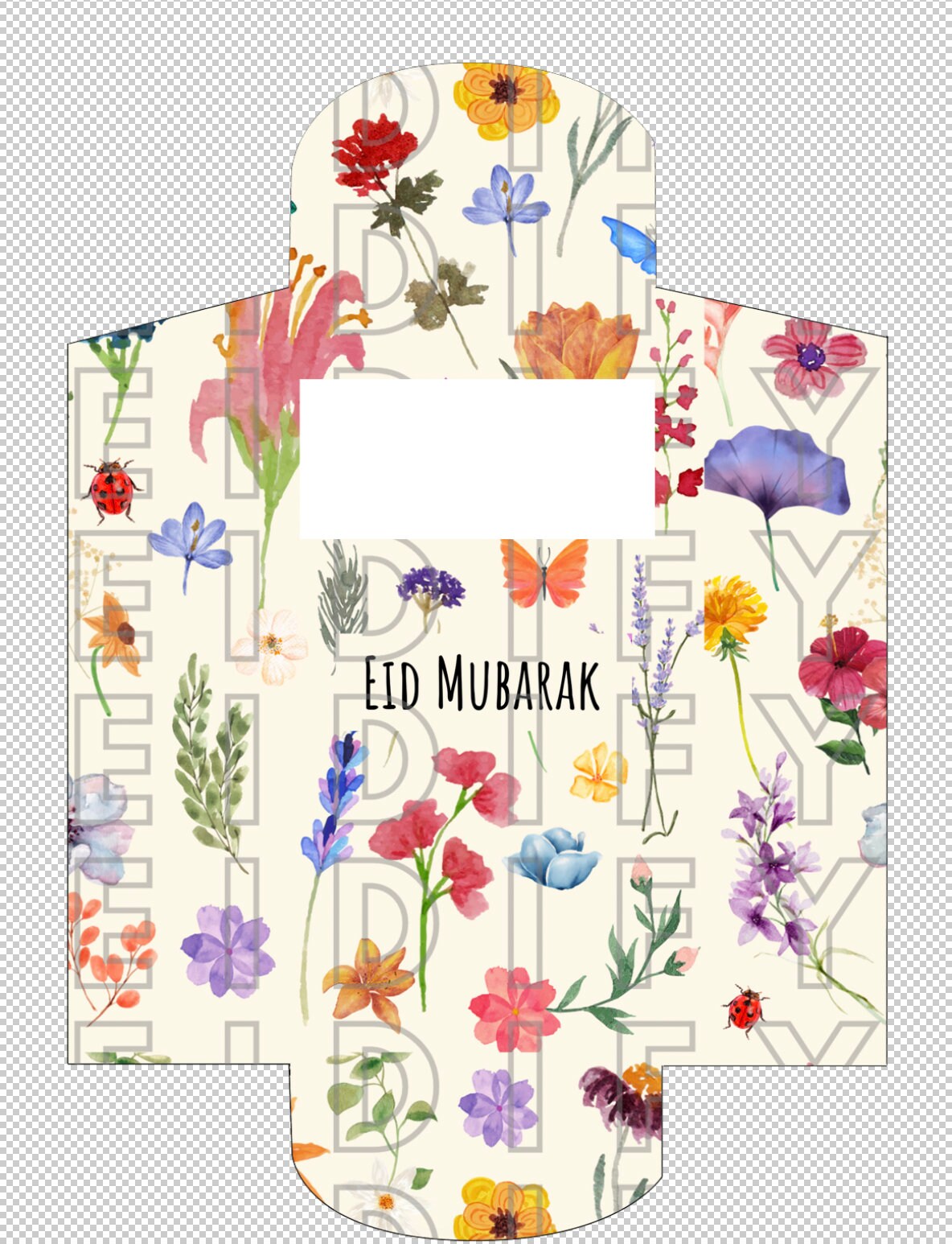 Printable EID money envelope-spring floral. Eideya, Eid money envelope, Eidi, Eid gift, printable eid envelope