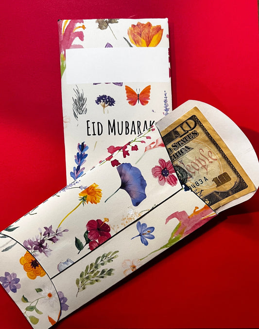 Printable EID money envelope-spring floral. Eideya, Eid money envelope, Eidi, Eid gift, printable eid envelope