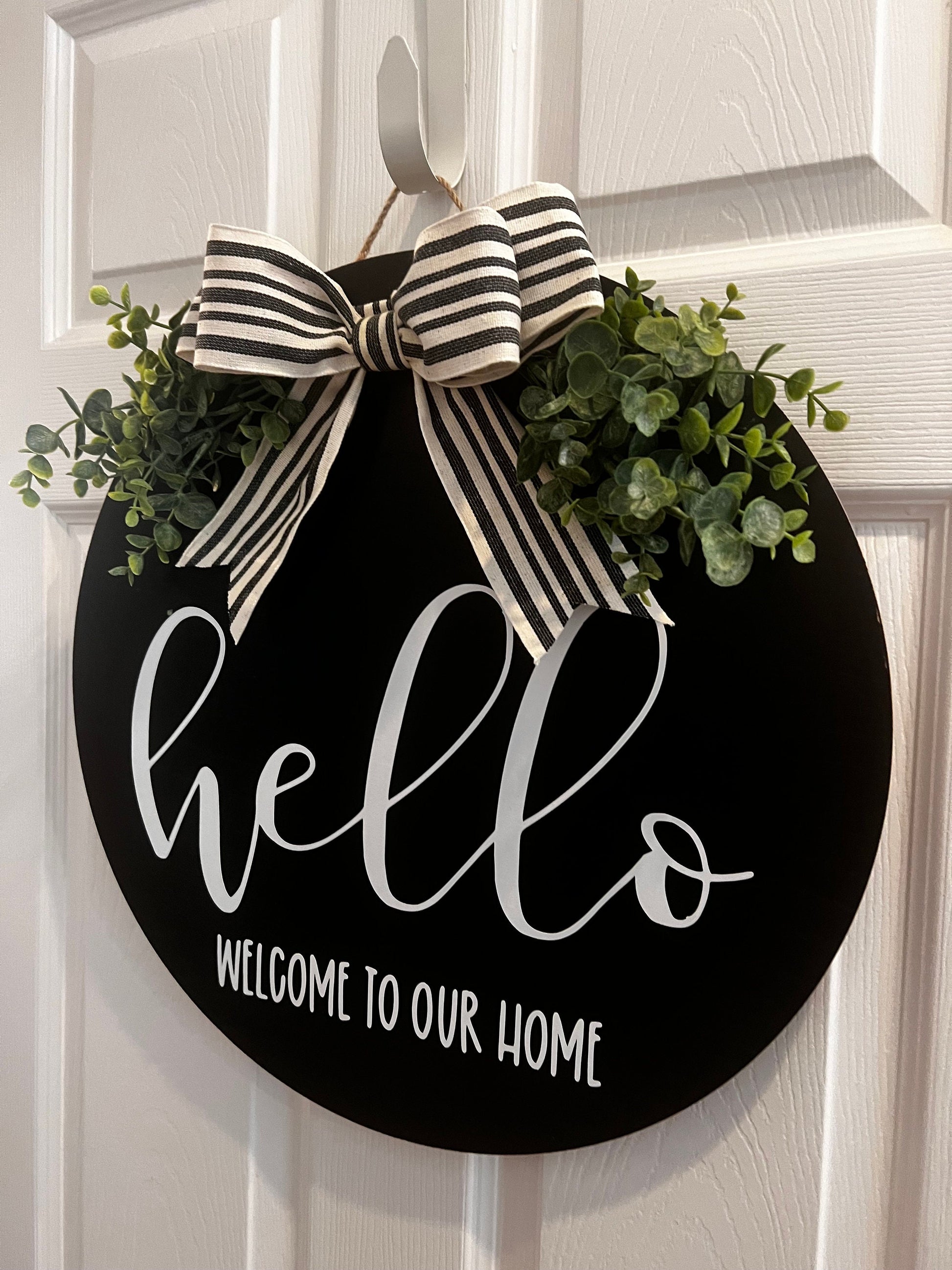 Hello, welcome to our home wreath, door hanger, door sign,