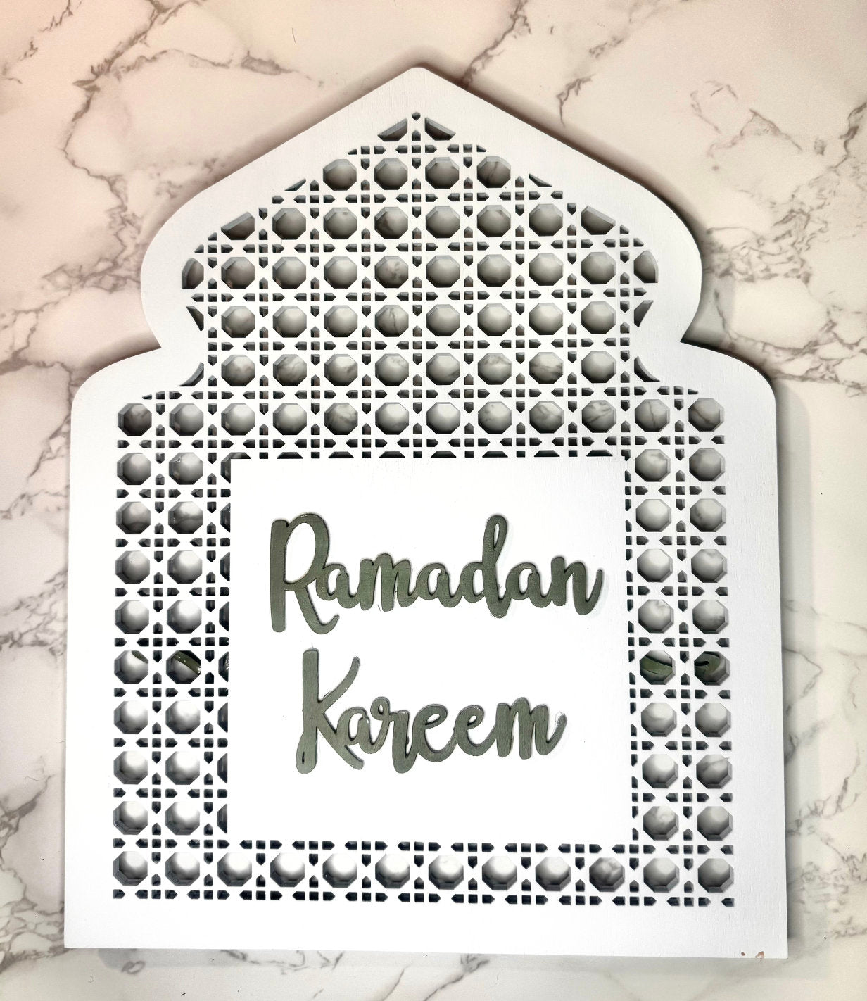 Reversible Ramadan Kareem/Eid Mubarak Mosque Door wood decor, Ramadan Eid Decoration, Ramadan gift, Ramadan table decor