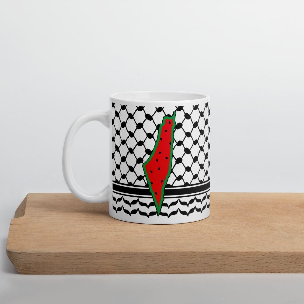 Palestinian Kuffeyah watermelon mug