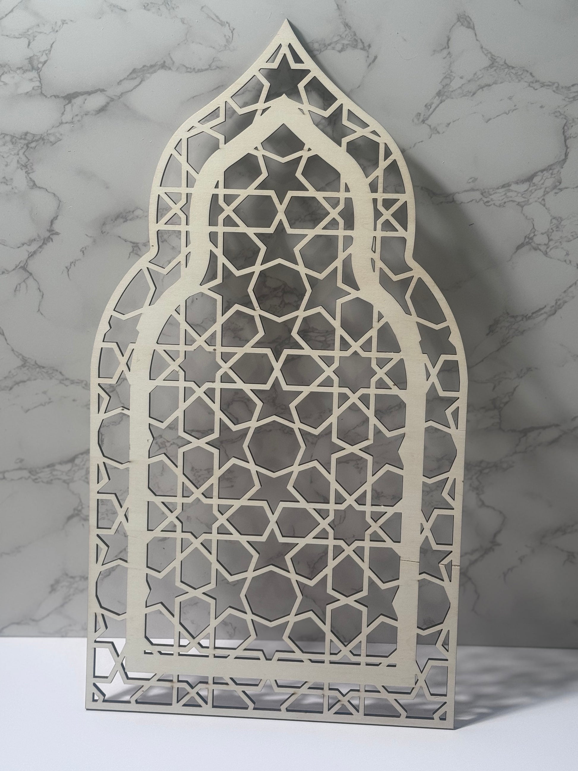 21” Mosque Door wood decor, unfinished wood. Ramadan Eid Decoration, Ramadan gift, Ramadan table decor