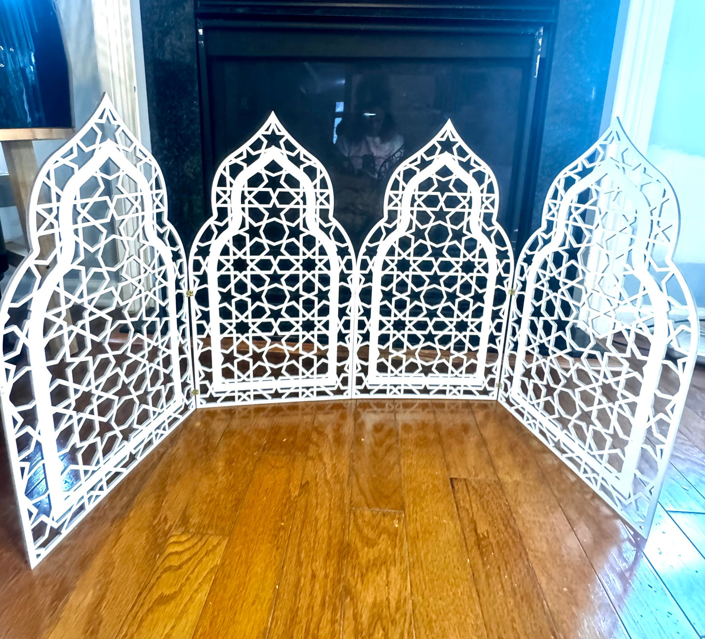 Four panel Mosque Door wood decor. Four connected panels. Ramadan Eid Decoration, Ramadan gift, Ramadan table decor