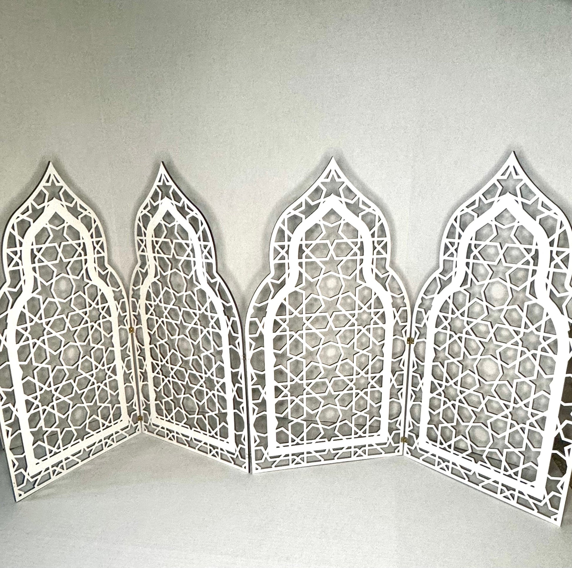 Four panel Mosque Door wood decor. Four connected panels. Ramadan Eid Decoration, Ramadan gift, Ramadan table decor