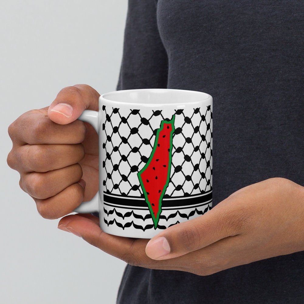 Palestinian Kuffeyah watermelon mug