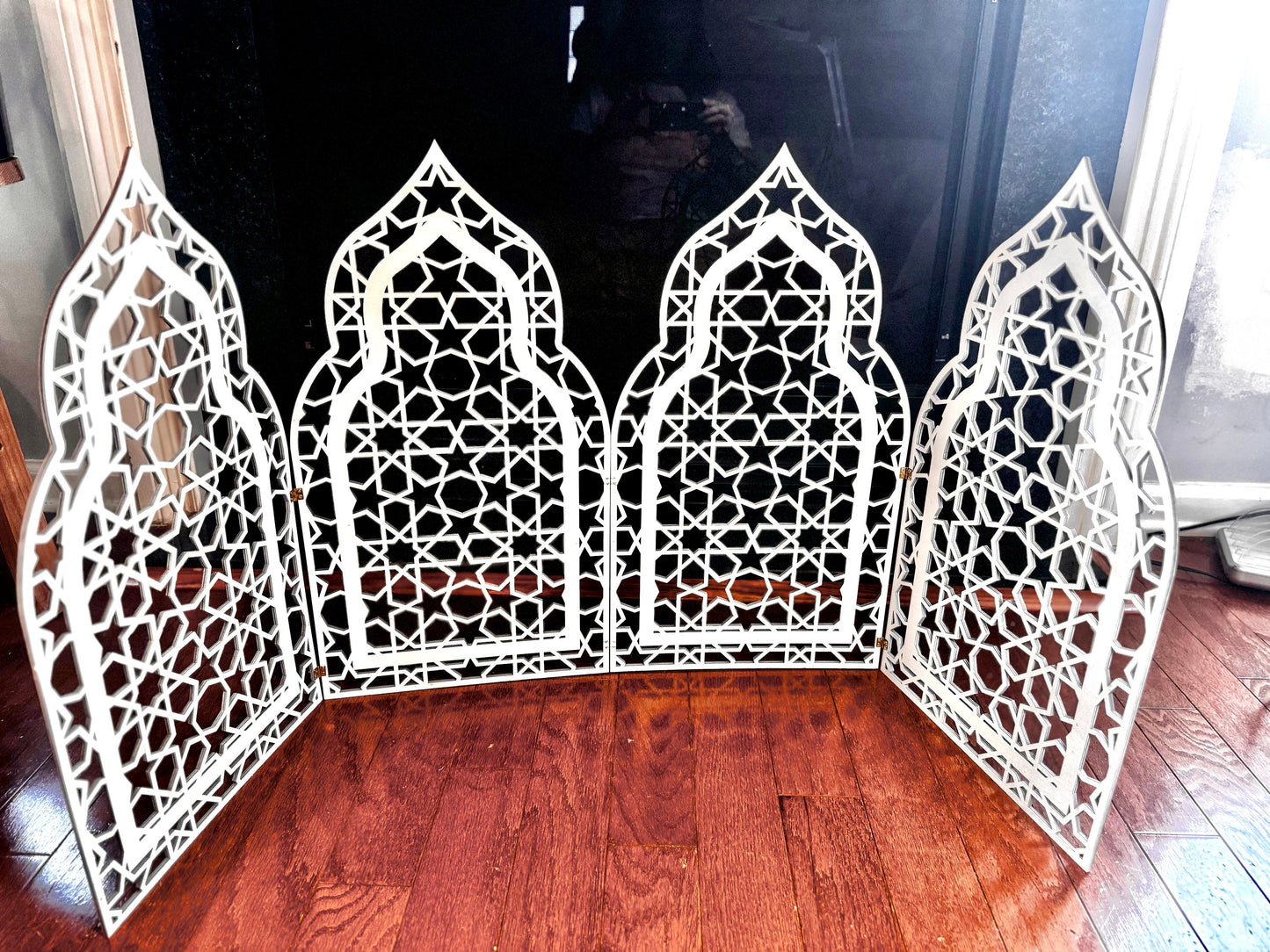 Four panel Mosque Door wood decor. Four connected panels. Ramadan Eid Decoration, Ramadan gift, Ramadan table decor