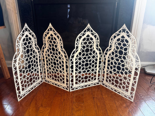 Four panel Mosque Door wood decor. Four connected panels. Ramadan Eid Decoration, Ramadan gift, Ramadan table decor